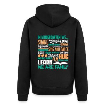 Kindergarten Teacher We Are Family - Unisex Premium Organic Zip Hoodie - black - Back - Nico (187cm)