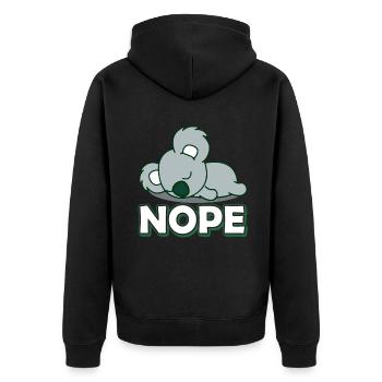Koala Koala Nope - Unisex Premium Organic Zip Hoodie - black - Back - Nico (187cm)