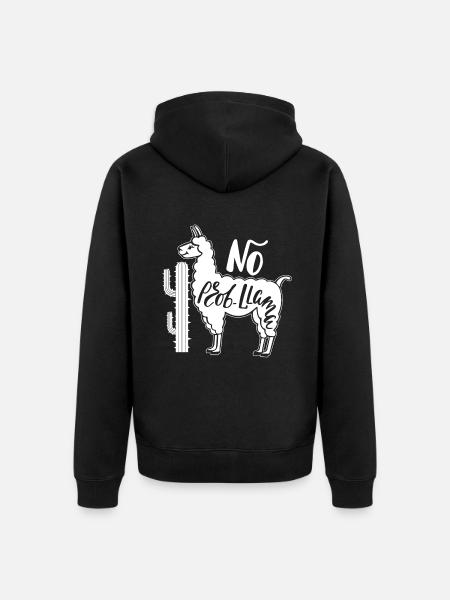 Llama No Prob Llama - Unisex Premium Organic Zip Hoodie - black