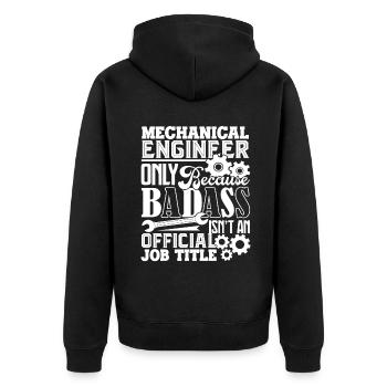 Mechanical Engineer Mechanical Engineer Job Title - Unisex Premium Organic Zip Hoodie - black - Back - Nico (187cm)