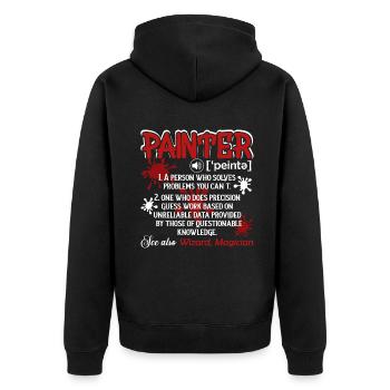 Painter Painter Definition - Unisex Premium Organic Zip Hoodie - black - Back - Nico (187cm)