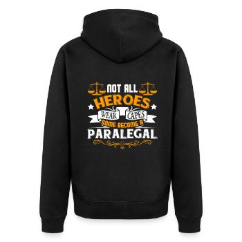 Paralegal Paralegal Hero - Unisex Premium Organic Zip Hoodie - black - Back - Nico (187cm)