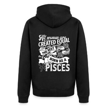 Pisces The Best Are Born As A Pisces - Unisex Premium Organic Zip Hoodie - black - Back - Nico (187cm)