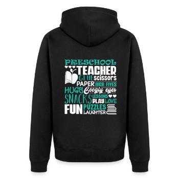 Preschool Teacher Preschool Teacher Fun Love - Unisex Premium Organic Zip Hoodie - black - Back - Nico (187cm)