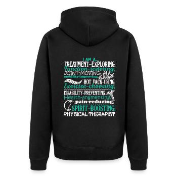 Physical Therapist Physical Therapist Treatment - Unisex Premium Organic Zip Hoodie - black - Back - Nico (187cm)