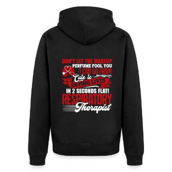 Respiratory Therapist Saving Lives - Unisex Premium Organic Zip Hoodie - black - Back - Nico (187cm)
