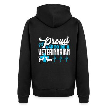 Veterinarian Proud To Be A Veterinarian - Unisex Premium Organic Zip Hoodie - black - Back - Nico (187cm)