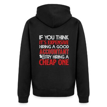 Accountant Good Accountant - Unisex Premium Organic Zip Hoodie - black - Back - Nico (187cm)