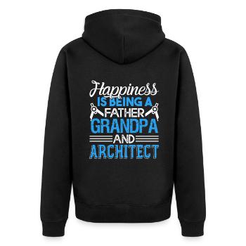 Love Being A Father Grandpa And Architect - Unisex Premium Organic Zip Hoodie - black - Back - Nico (187cm)
