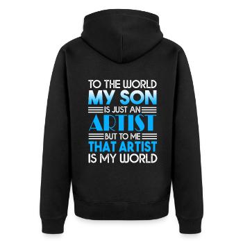 Artist My Artist Is My World - Unisex Premium Organic Zip Hoodie - black - Back - Nico (187cm)