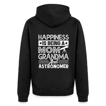 Astronomer Mom Grandma And Astronomer - Unisex Premium Organic Zip Hoodie - black - Back - Nico (187cm)