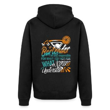 Bartender I'm A Bartender - Unisex Premium Organic Zip Hoodie - black - Back - Nico (187cm)