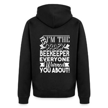 Beekeeper I'm The Crazy Beekeeper - Unisex Premium Organic Zip Hoodie - black - Back - Nico (187cm)