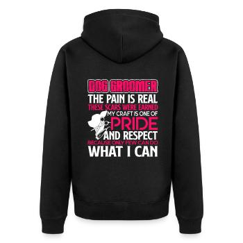 Dog Groomer Dog Groomer's Life - Unisex Premium Organic Zip Hoodie - black - Back - Nico (187cm)