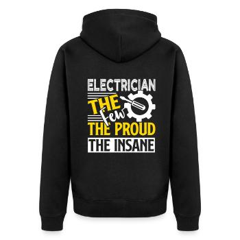 Electrician Electrician The Proud The Insane - Unisex Premium Organic Zip Hoodie - black - Back - Nico (187cm)