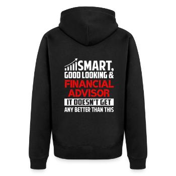 Smart Good Looking Financial Advisor - Unisex Premium Organic Zip Hoodie - black - Back - Nico (187cm)