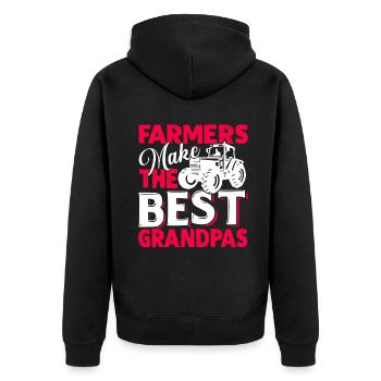 Farmer Farmers Make The Best Grandpas - Unisex Premium Organic Zip Hoodie - black - Back - Nico (187cm)
