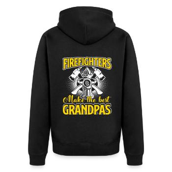 Firefighter Firefighters Make The Best Grandpas - Unisex Premium Organic Zip Hoodie - black - Back - Nico (187cm)