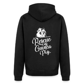 Guinea Pig Rescue A Guinea Pig - Unisex Premium Organic Zip Hoodie - black - Back - Nico (187cm)