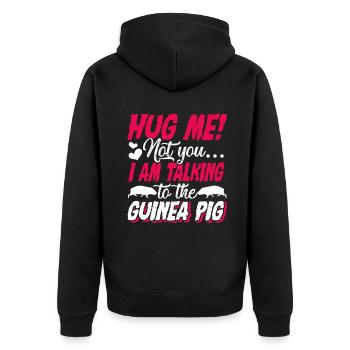 Guinea Pig Talking To The Guinea Pig - Unisex Premium Organic Zip Hoodie - black - Back - Nico (187cm)