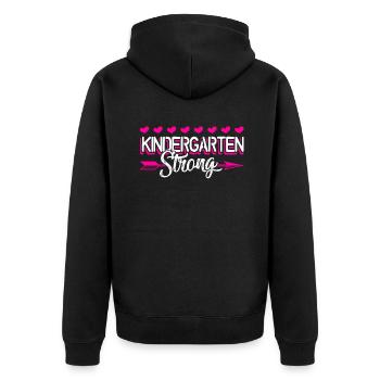 Kindergarten Teacher Kindergarten Strong - Unisex Premium Organic Zip Hoodie - black - Back - Nico (187cm)