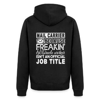 Mail Carrier Mail Carrier Job Title - Unisex Premium Organic Zip Hoodie - black - Back - Nico (187cm)