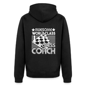 Chess Awesome World Class Chess Coach - Unisex Premium Organic Zip Hoodie - black - Back - Nico (187cm)