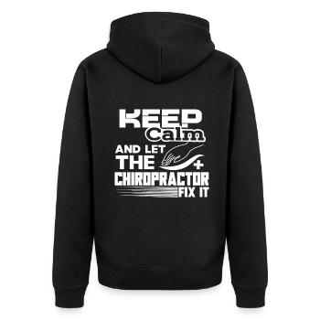 Chiropractor Let Chiropractor Fix It - Unisex Premium Organic Zip Hoodie - black - Back - Nico (187cm)