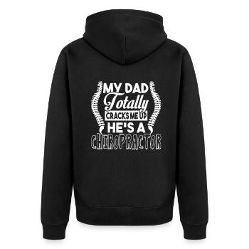 Chiropractor My Dad Is A Chiropractor - Unisex Premium Organic Zip Hoodie - black - Back - Nico (187cm)