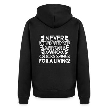 Chiropractor Never Underestimate Chiropractor - Unisex Premium Organic Zip Hoodie - black - Back - Nico (187cm)