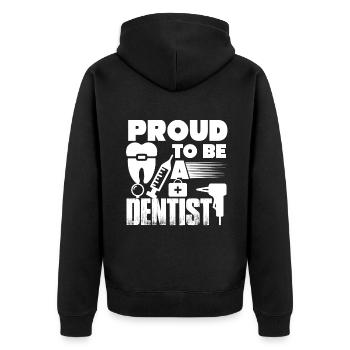 Dentist Proud To Be A Dentist - Unisex Premium Organic Zip Hoodie - black - Back - Nico (187cm)