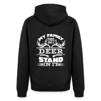 Deer Hunting Deer Hunting Lover - Unisex Premium Organic Zip Hoodie - black - Back - Nico (187cm)