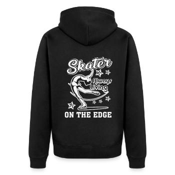 Figure Skating Figure Skater Living on the Edge - Unisex Premium Organic Zip Hoodie - black - Back - Nico (187cm)