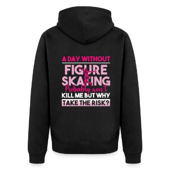 Figure Skating Day Without Figure Skating - Unisex Premium Organic Zip Hoodie - black - Back - Nico (187cm)