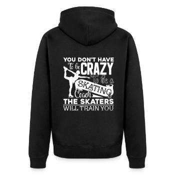 Figure Skating Crazy Figure Skating Coach - Unisex Premium Organic Zip Hoodie - black - Back - Nico (187cm)