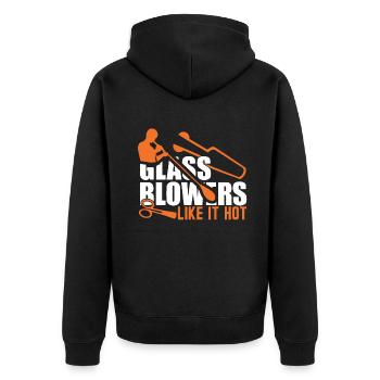 Glassblowing Glassblowers Like It Hot - Unisex Premium Organic Zip Hoodie - black - Back - Nico (187cm)