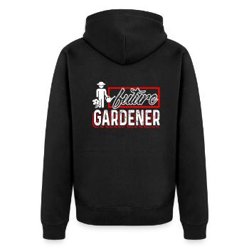Gardening Future Gardener - Unisex Premium Organic Zip Hoodie - black - Back - Nico (187cm)
