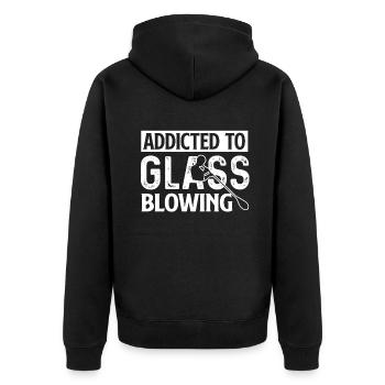 Glassblowing Addicted To Glassblowing - Unisex Premium Organic Zip Hoodie - black - Back - Nico (187cm)