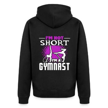 Gymnast I'm Not Short I'm A Gymnast - Unisex Premium Organic Zip Hoodie - black - Back - Nico (187cm)