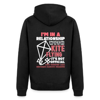 Kite Flying In A Relationship With Kite Flying - Unisex Premium Organic Zip Hoodie - black - Back - Nico (187cm)