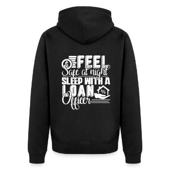 Loan Officer Sleep With A Loan Officer - Unisex Premium Organic Zip Hoodie - black - Back - Nico (187cm)