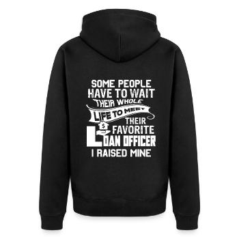 Loan Officer Proud Parent Of A Loan Officer - Unisex Premium Organic Zip Hoodie - black - Back - Nico (187cm)