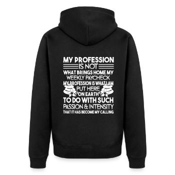 Massage Therapist It's My Calling - Unisex Premium Organic Zip Hoodie - black - Back - Nico (187cm)