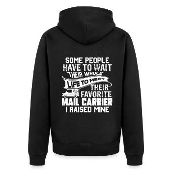 Mail Carrier Proud Parent Of A Mail Carrier - Unisex Premium Organic Zip Hoodie - black - Back - Nico (187cm)