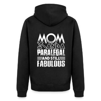 Paralegal Paralegal Mom Still Fabulous - Unisex Premium Organic Zip Hoodie - black - Back - Nico (187cm)