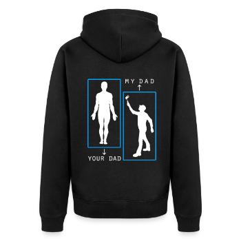 Painter Painter My Dad - Unisex Premium Organic Zip Hoodie - black - Back - Nico (187cm)