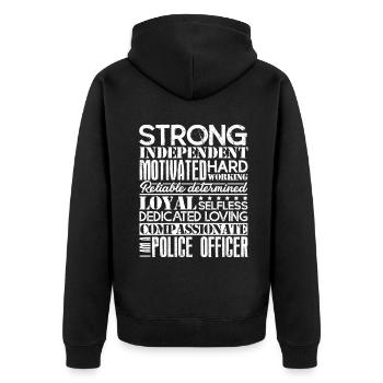 Police Officer Proud To Be A Police Officer - Unisex Premium Organic Zip Hoodie - black - Back - Nico (187cm)