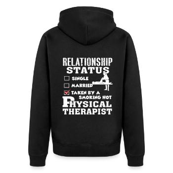 Physical Therapist Relationship Status - Unisex Premium Organic Zip Hoodie - black - Back - Nico (187cm)