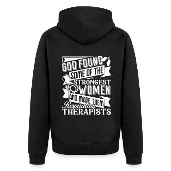 Respiratory Therapist Respiratory Therapist Women - Unisex Premium Organic Zip Hoodie - black - Back - Nico (187cm)