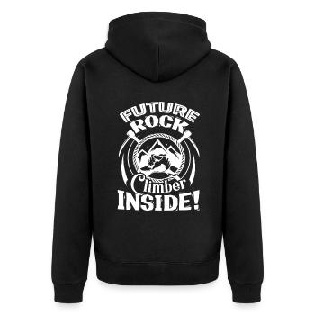 Rock Climbing Future Rock Climber Inside - Unisex Premium Organic Zip Hoodie - black - Back - Nico (187cm)
